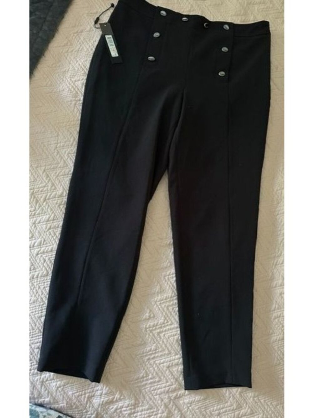 NWT Donna Karan black ankle pants with sailor look sz 10